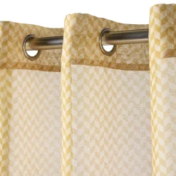 Rideau à oeillets motif chevron polyester bicolore 140x240cm (2 modèles bleu ou jaune) < Gifi Discount