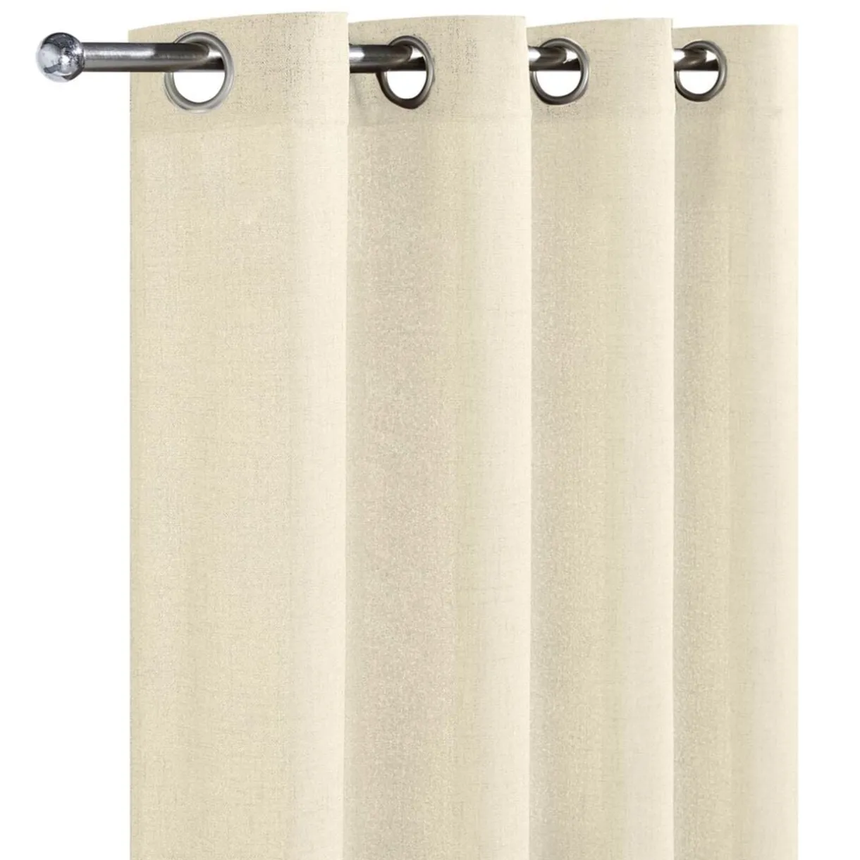 Rideau à oeillets uni beige 140x240cm < Gifi Outlet