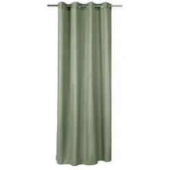 Rideau à oeillets 140x240cm polyester effet lin vert kaki < Gifi Discount