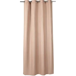 Rideau à oeillets 140x240cm polyester effet lin taupe < Gifi Online