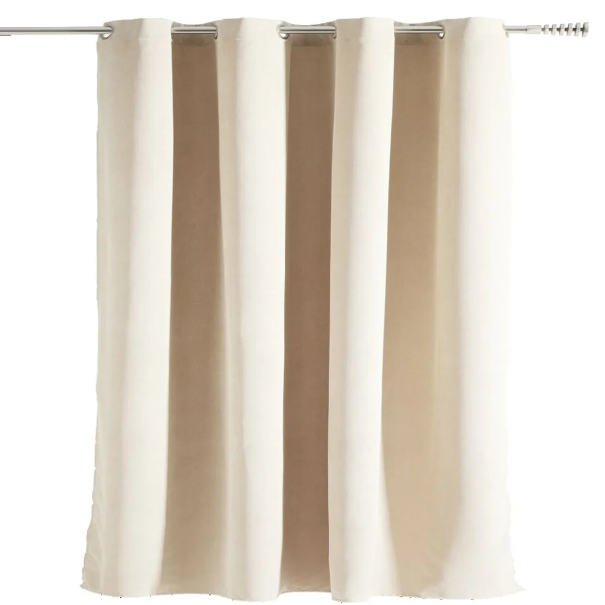 Rideau à oeillets 140x240cm polyester beige ou marron < Gifi Best