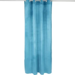 Rideau polyester 140x240cm effet velours bleu < Gifi New