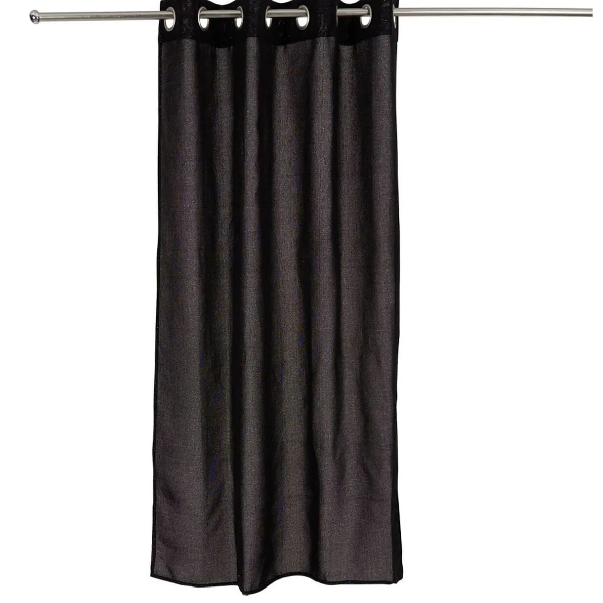 Rideau uni noir et fil métallique brillant 100% polyester 140x240cm < Gifi Sale