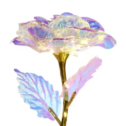 Rose éternelle irisée lumineuse avecLED 15x15xH50cm (3 modèles) < Gifi Online
