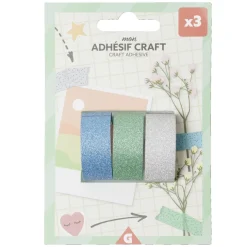Rouleau adhésif kraft créatif 9x12xH3cm x3 (2 modèles) < Gifi Discount