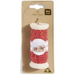 Rouleau fil coton rouge et doré 15m < Gifi New