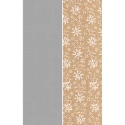 Rouleau papier cadeau kraft 100% recyclé uni argent ou imprimé flocons L200x70cm