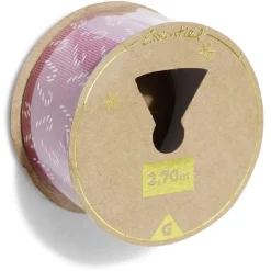 Rouleau ruban imprimé sucre d'orge rouge et blanc 2,7m