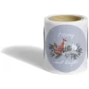 Rouleau étiquette autocollante motif nature Merry and bright Ø3cm x50