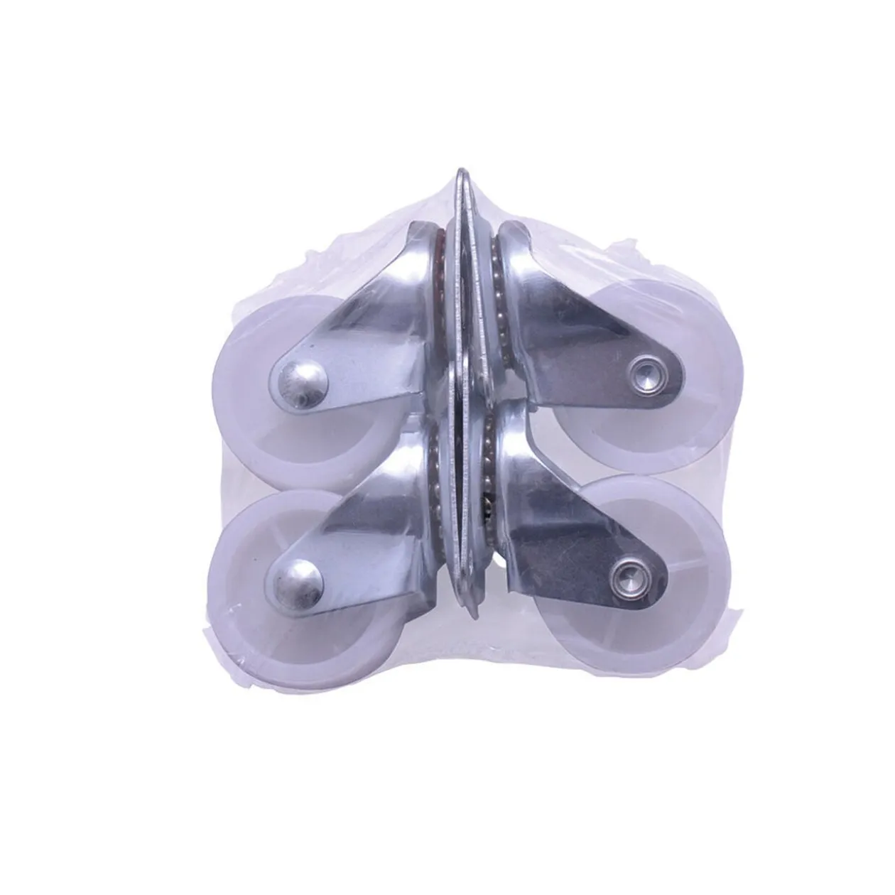 Roulette en plastique blanc - Lot de 4