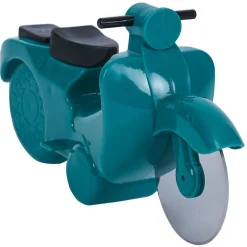 Roulette à pizza forme scooter rouge ou bleu
