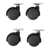 Roulettes rotatives noires x4 en plastique et métal