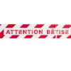 Ruban zone "attention bétise" plastique rouge et blanc 5m
