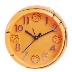 Réveil foot ou basket en plastique Ø11cm - 2 modèles