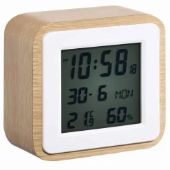 Réveil Homday X-Pert carré blanc naturel
