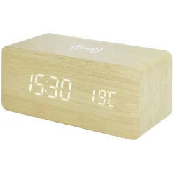 Réveil rectangulaire bois naturel