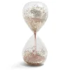 Sablier verre sable rose et paillettes doré Ø8xH20cm < Gifi