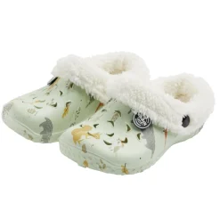 Sabots Hipps enfant fourrés vert pâle motifs animaux 24/25
