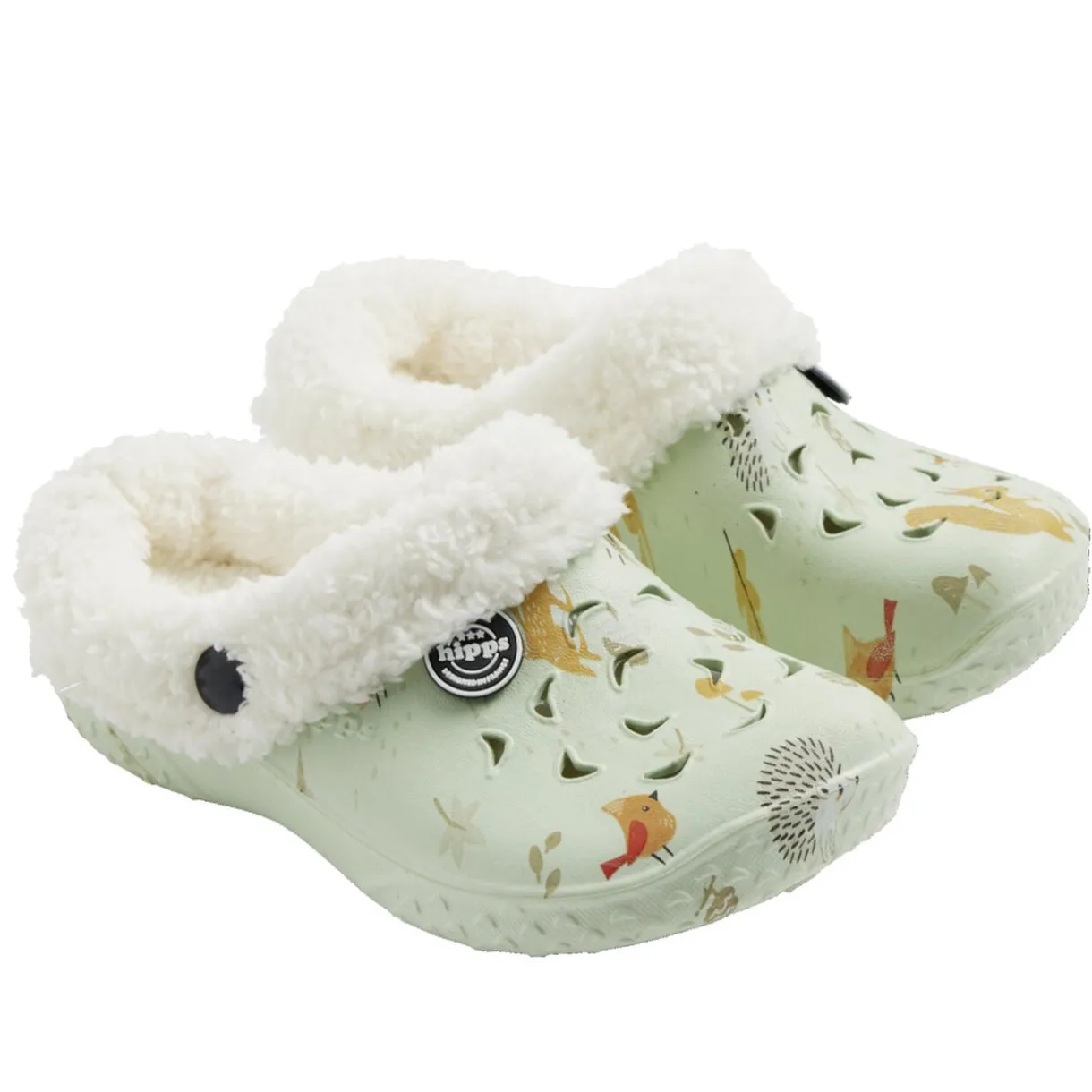 Sabots Hipps enfant fourrés vert pâle motifs animaux 28/29 < Gifi
