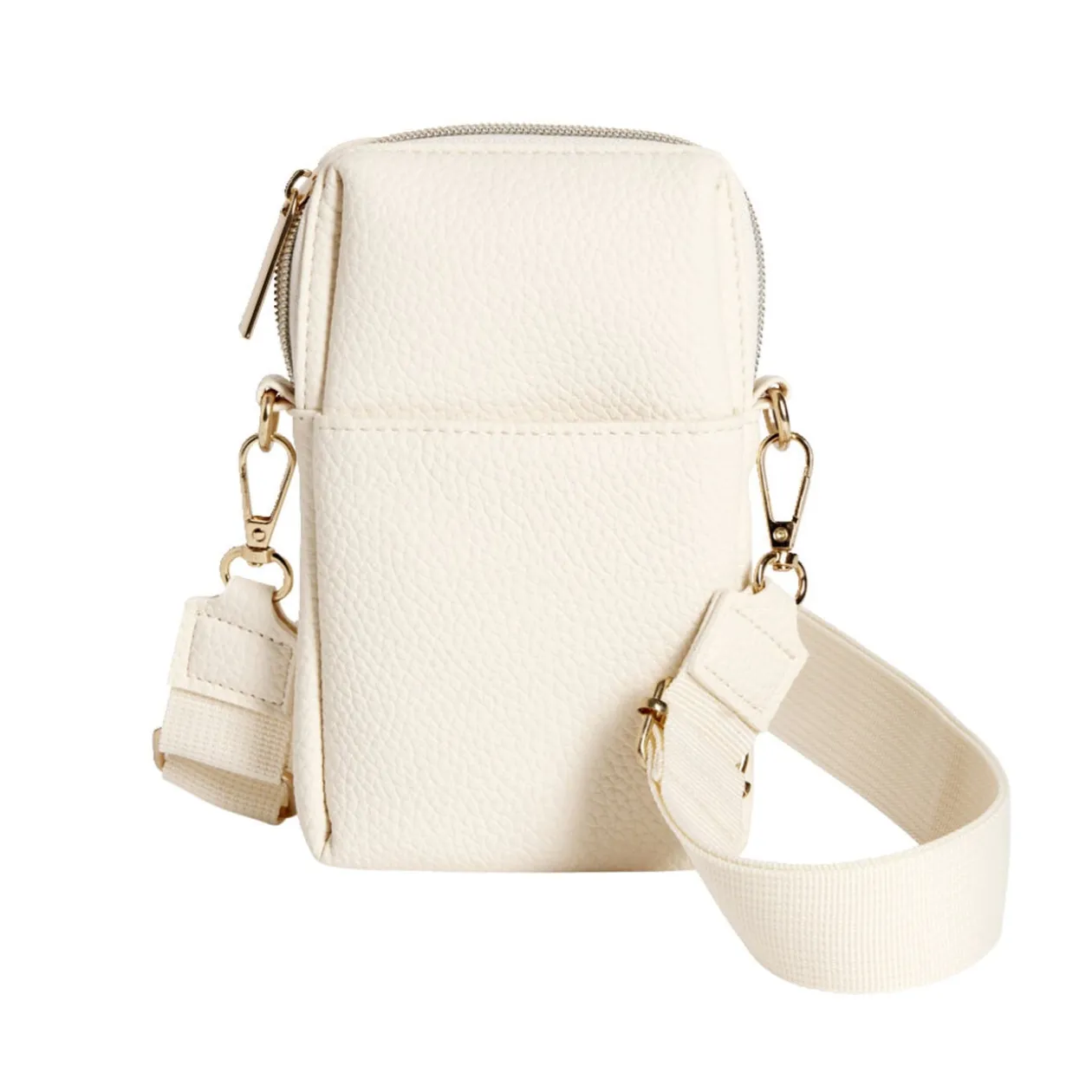 Sac bandoulière à téléphone simili uni 10xH16,5cm (6 modèles)