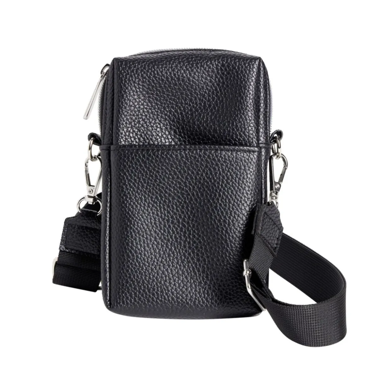 Sac bandoulière à téléphone simili uni 10xH16,5cm (6 modèles)