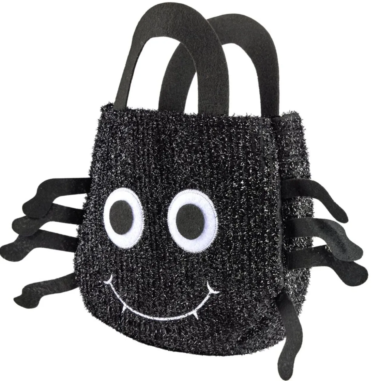 Sac à bonbons Halloween araignée noir ou violet Ø31xH43cm (2 modèles)