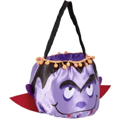 Sac à bonbons Halloween design vampire violet et rouge