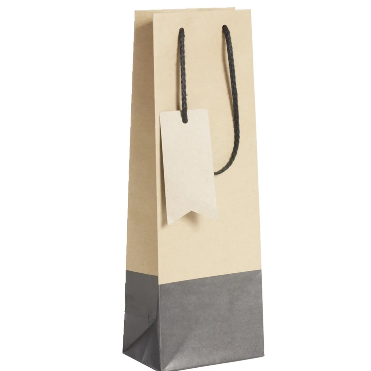 Sac bouteille kraft noir et marron H35cm < Gifi Online