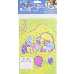 Sac cadeau anniversaire X8 papier imprimé L30X16Xép.0.5 cm multicolore < Gifi Online