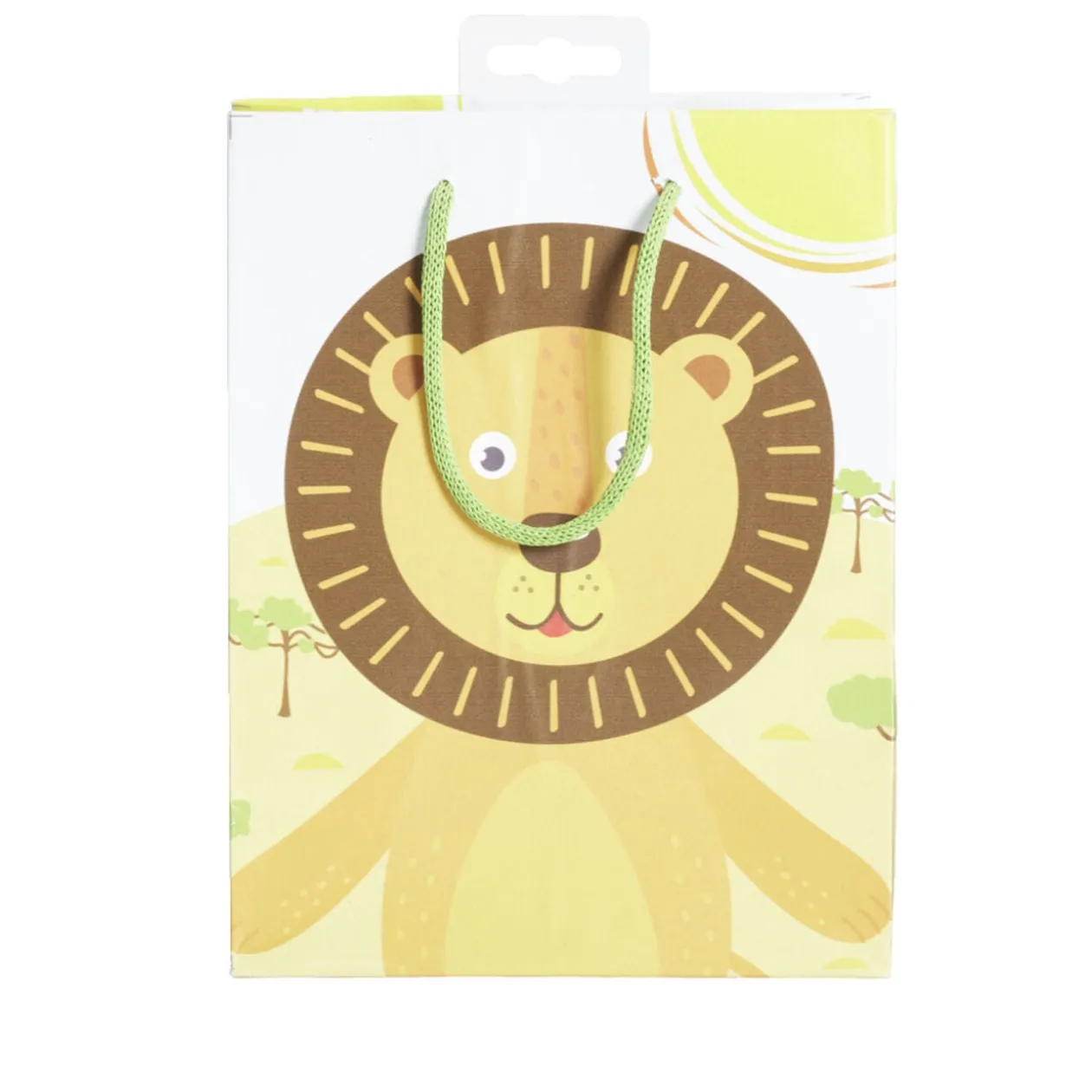 Sac cadeau enfant lion beige et marron - Taille M