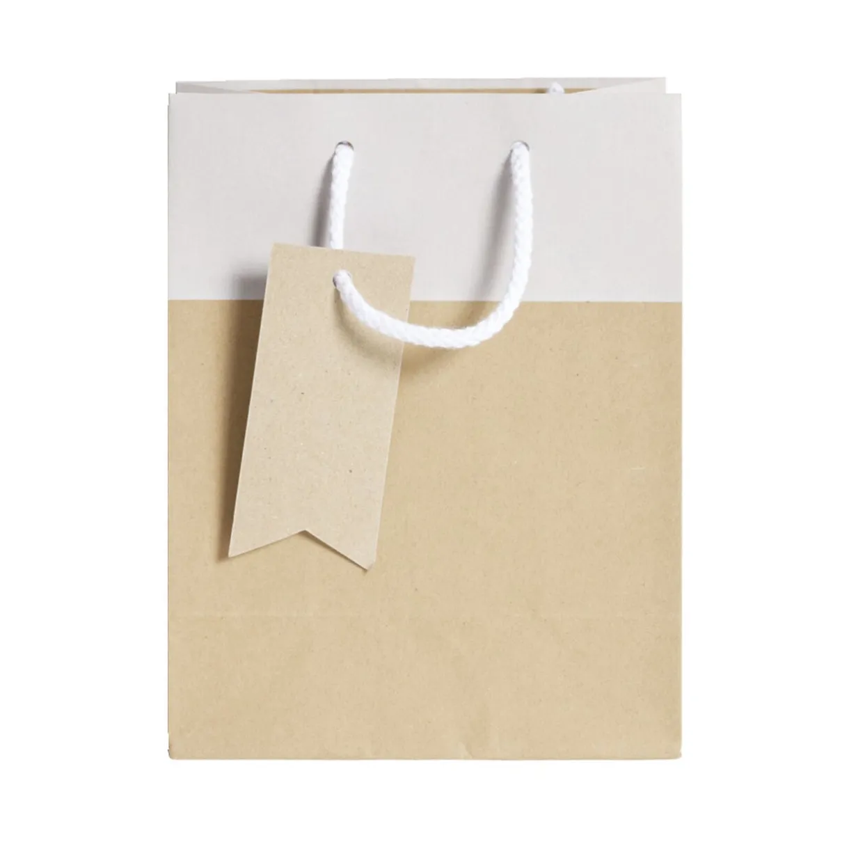 Sac cadeau kraft marron et gris - Taille M < Gifi Online