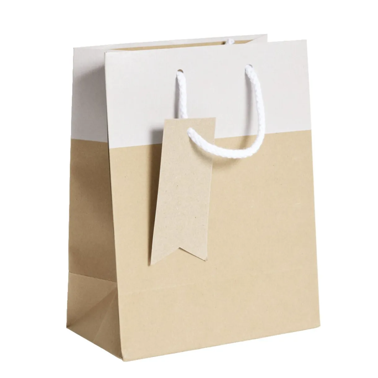 Sac cadeau kraft marron et gris - Taille M < Gifi Online