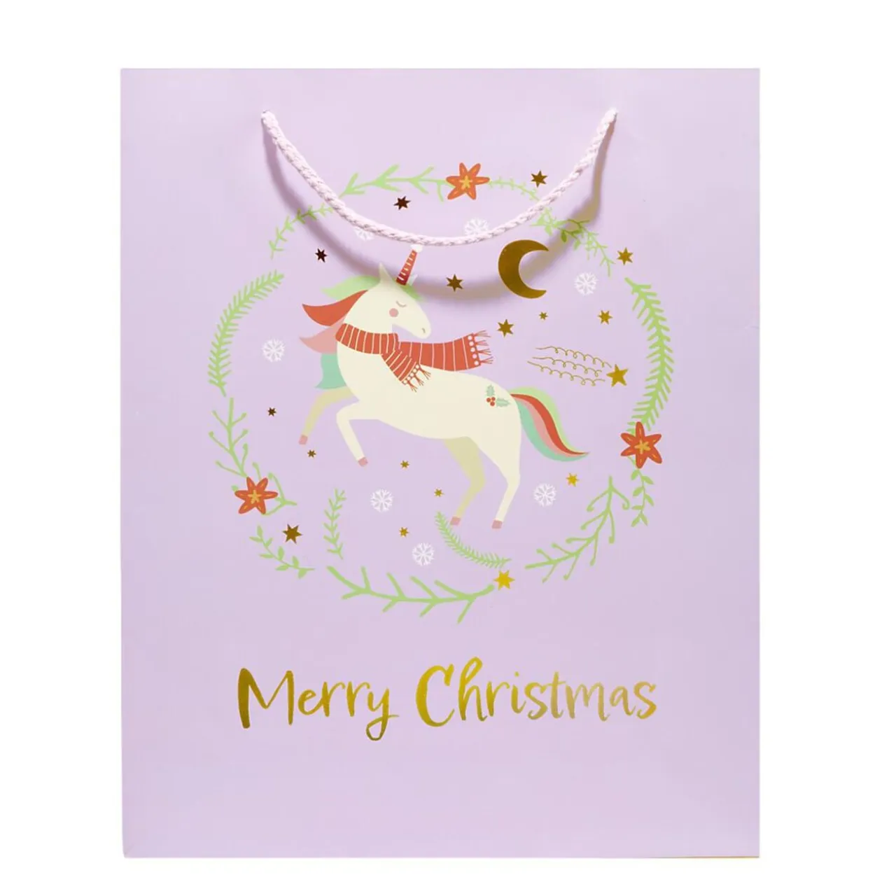 Sac cadeau Noël enfant licorne ou dinosaure 26xH32cm - 2 modèles