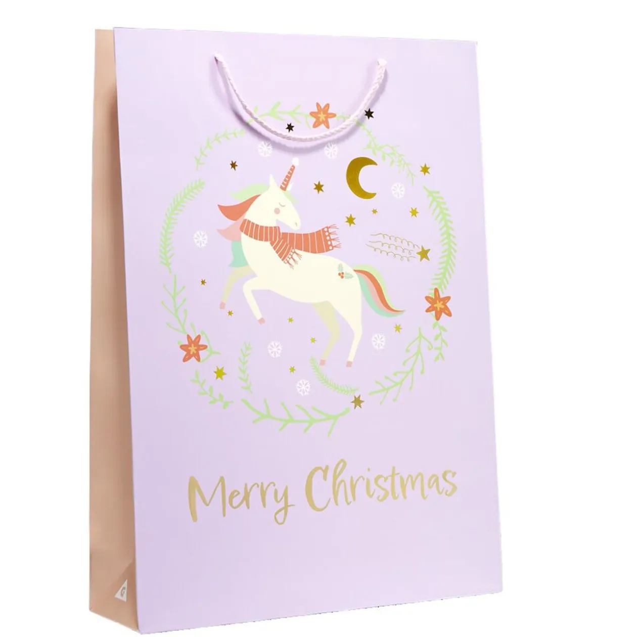 Sac cadeau Noël enfant licorne ou dinosaure 33xH46cm (2 modèles)