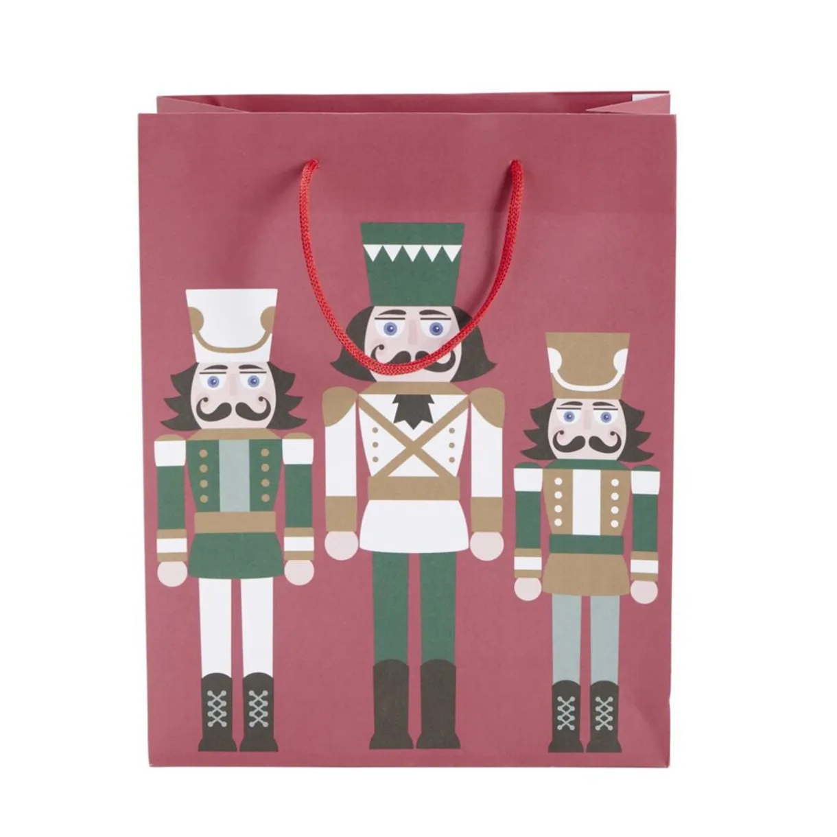 Sac cadeau Noël motif soldat Casse Noisette rouge et vert 26x12xH32,5cm < Gifi Discount