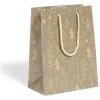 Sac cadeau Noël papier recyclé imprimé 17,5x10xH23cm (2 modèles)