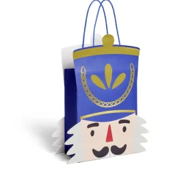 Sac cadeau Noël tête soldat Casse-Noisette bleu et doré 24,5xH31,5cm < Gifi Outlet
