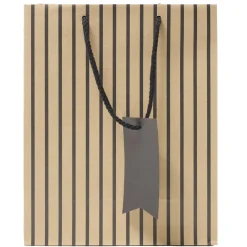 Sac cadeau papier marron à rayures noires 26x12xH32cm < Gifi Online