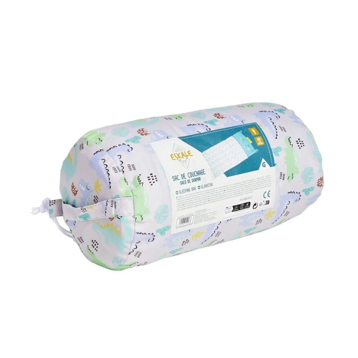 Sac de couchage enfant motif dinosaure vert 70x160cm < Gifi