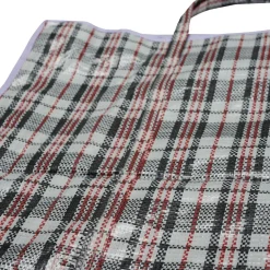 Sac de course quadrillage rouge noir blanc 68x15xH68cm