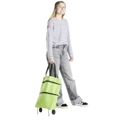 Sac de courses ajustable à roulettes 20L orange ou vert