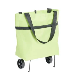 Sac de courses ajustable à roulettes 20L orange ou vert