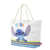 Sac de plage coton anses cordes motif Stitch Aloha 56x16xH38cm < Gifi Hot