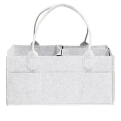 Sac de rangement 11 compartiments feutrine grise 39x23xH18cm