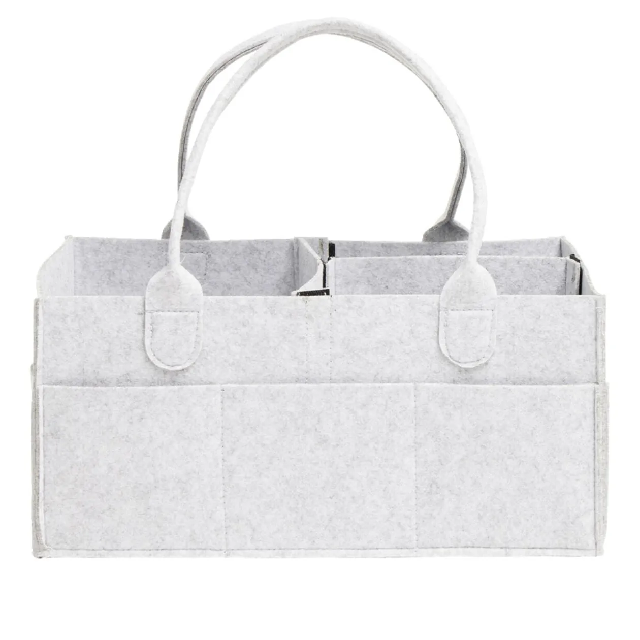 Sac de rangement 11 compartiments feutrine grise 39x23xH18cm