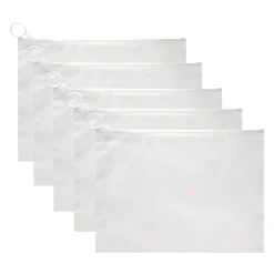 Sac de rangement waterproof x5 plastique zippé blanc transparent 18x25cm