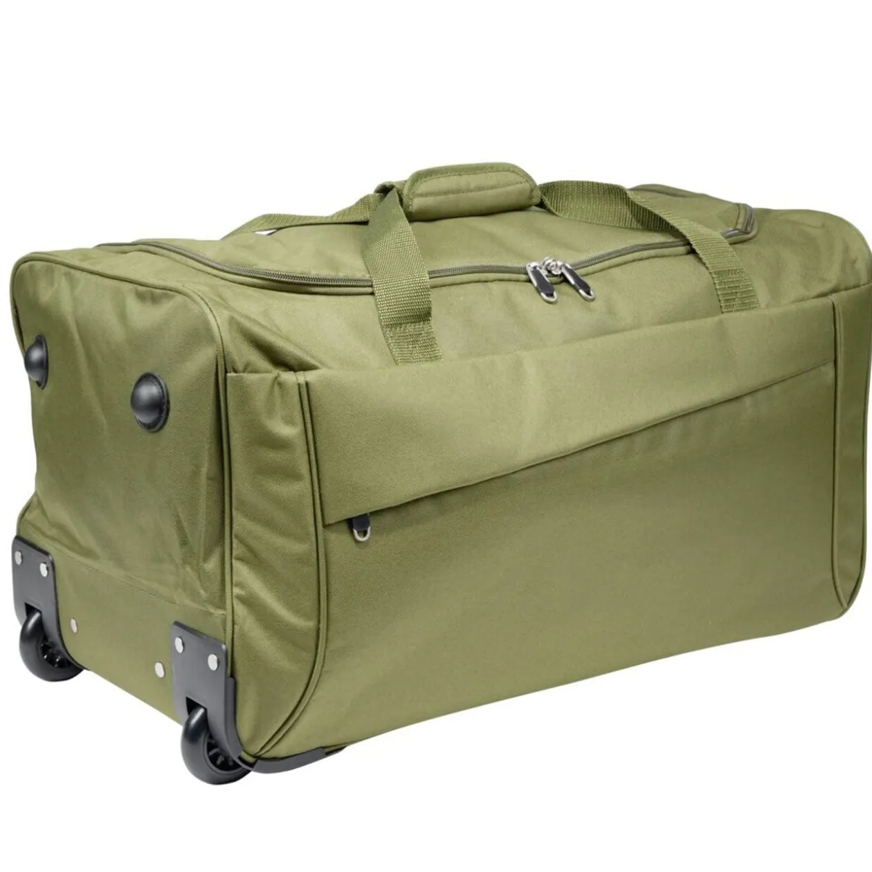 Sac de voyage trolley 60L avec 2 roues 60x31xH33cm (2 modèles vert kaki ou noir)