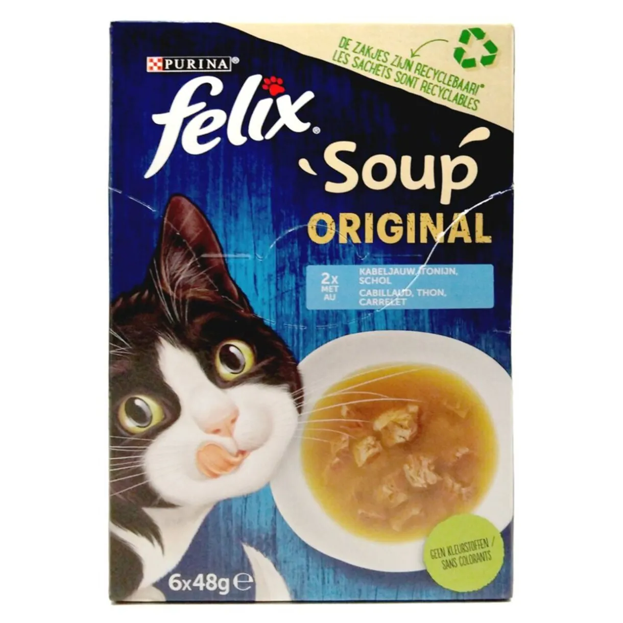 Sachet pour chat 6x 48gr Felix Soup poissons 3 saveurs < Gifi Best