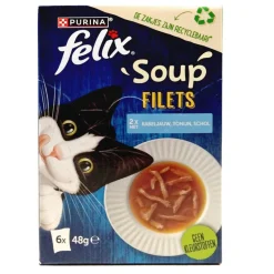 Sachet pour chat 6x 48gr Felix Soup poissons filets 3 saveurs < Gifi Outlet