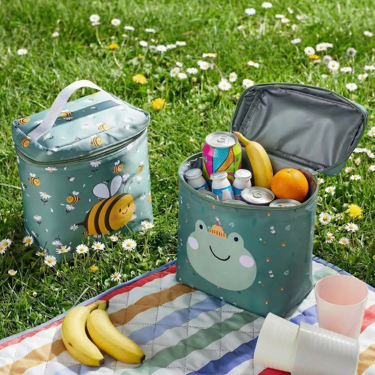Sac isotherme enfant 5L polyester vert motif abeille 23x12xH19cm < Gifi Discount